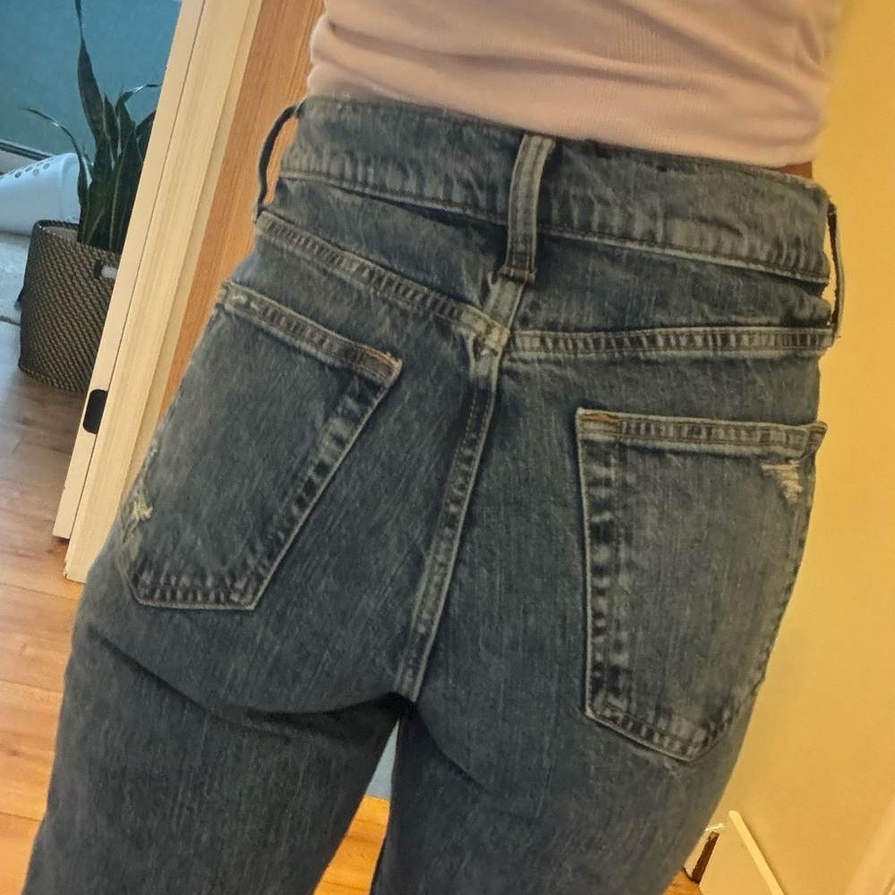 Vintage flare high rise denim.